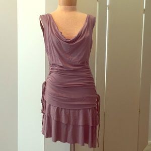 French Stretch Bodycon Asymmetrical Dress Sz2